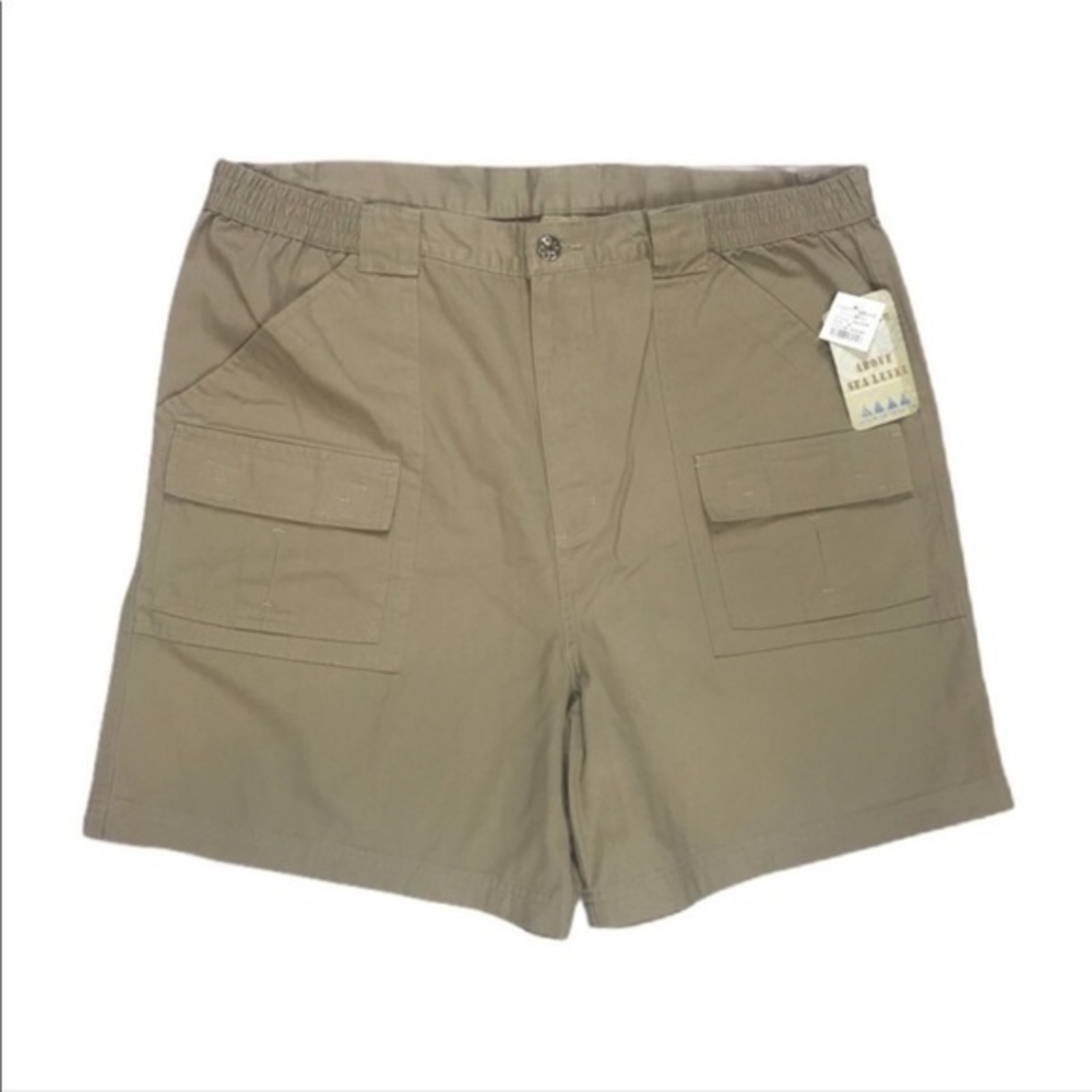 NWT 10,000 Above Sea Level 40 khaki cargo elastic inserts 100% cotton‎ shorts